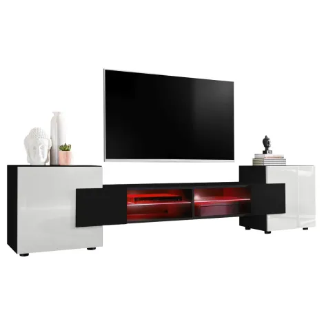 TV-Schrank Merano, Schwarz/Weiß - 6